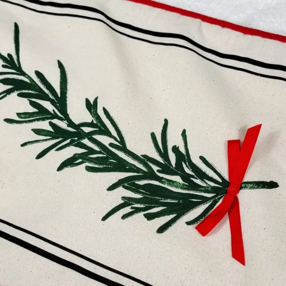 Evergreen Branches with Red Bows Christmas Table Runner 70